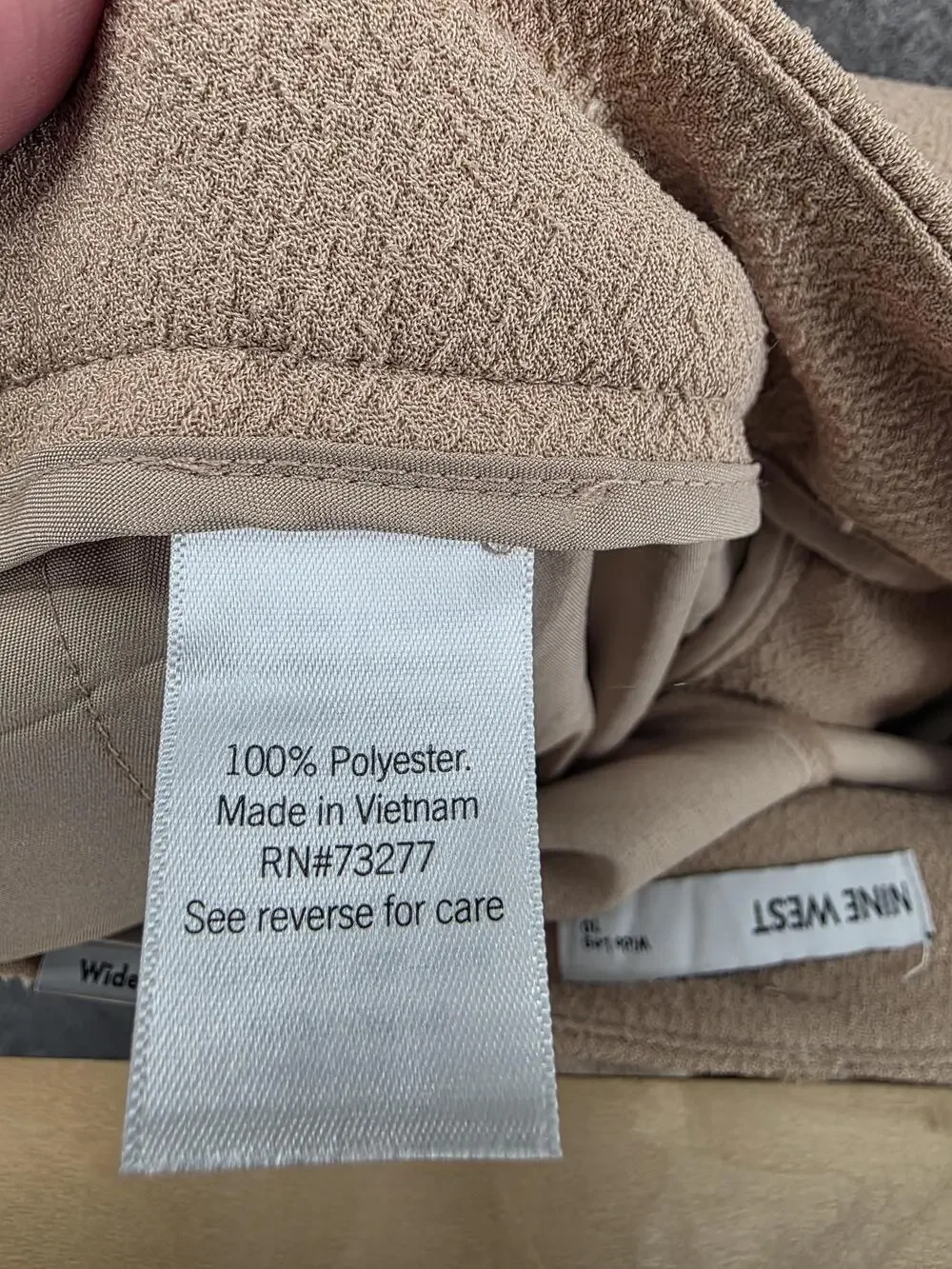 Nine West Pants Womens 10 Beige Wide Leg Pleated Relaxed Dress Pants 31 In